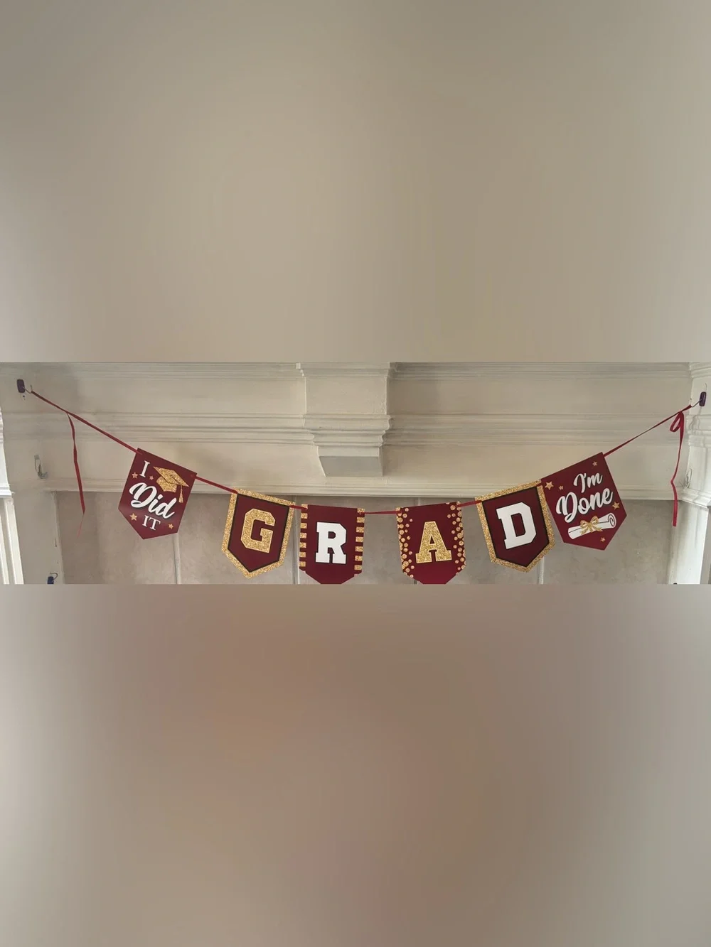 Graduation table signs 4 total & 2 banners maroon & gold